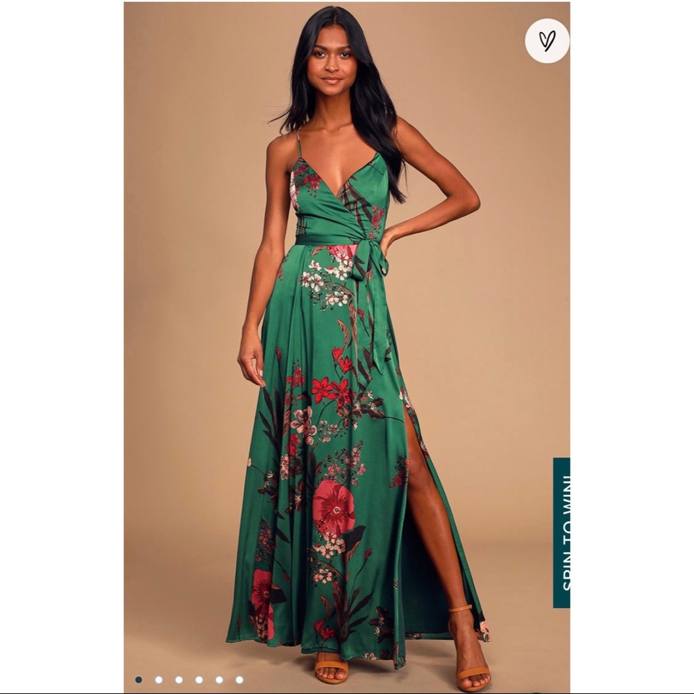 Still the One Blush Pink Floral Print Satin Maxi Dress NWT